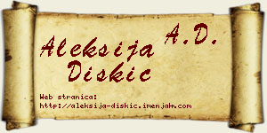 Aleksija Diskić vizit kartica